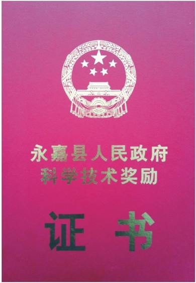 志远科技县政府颁发科技证书